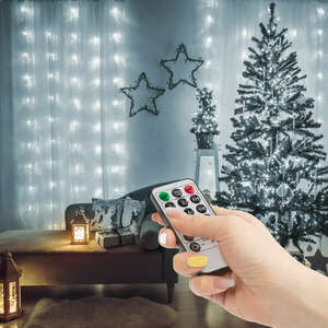 Delight deco karácsonyi LED-s Fényfüggöny - 100 db hidegfehér mic... kép