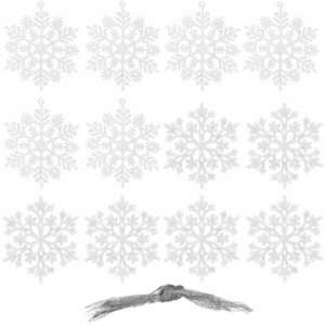 Springos Karácsonyi díszek "hópehely" 12 db - fehér kép