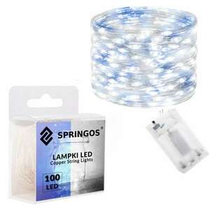 Springos elemmel működő ledes lámpák 100 leds kép