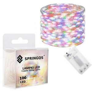 Springos elemmel működő ledes lámpák 100 leds kép