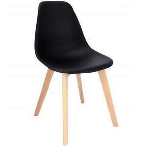 Skandináv stílusú szék, PP, fa, fekete, 46x52x82 cm, Ada kép