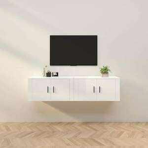 vidaXL 2 db magasfényű fehér fali TV-szekrény 80 x 34, 5 x 40 cm kép