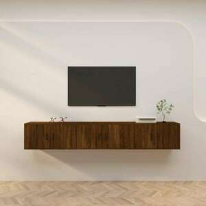 vidaXL 3 db barna tölgyszínű falra szerelhető TV-szekrény 80x34, 5x40cm kép
