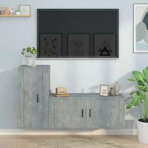 vidaXL 2-részes betonszürke szerelt fa TV-szekrényszett kép