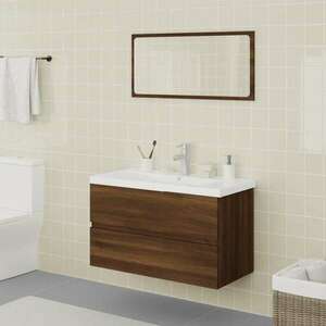 vidaXL barna tölgyszínű fatermék fürdőszobai bútorgarnitúra kép
