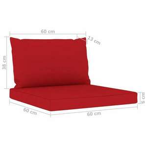 vidaXL 6 részes kerti ülőgarnitúra piros párnákkal kép
