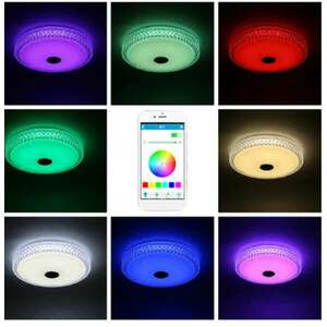 Smart Lamp - Intelligens RGBW mennyezeti lámpa Bluetooth-os hangs... kép