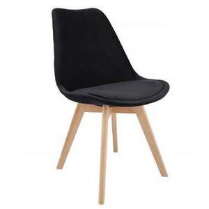 Jumi Skandináv stílusú szék, fa, velúr, 49x60x82 cm, fekete kép