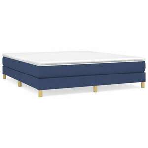 Kék szövet rugós ágy matraccal 160 x 200 cm kép