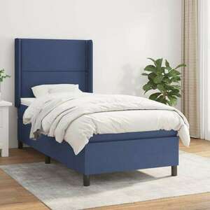 vidaXL kék szövet rugós ágy matraccal 100 x 200 cm kép