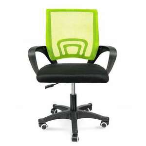 Jumi irodai szék, forgó, hálós, karfás, 63x48x84/94 cm, fekete-zöld kép