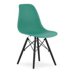 Skandináv stílusú szék, Artool, Osaka, PP, fa, zöld és fekete, 46... kép