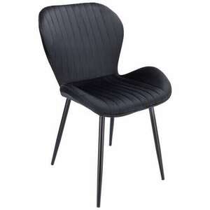 Skandináv stílusú szék, Jumi, Veira, bársony, fém, fekete, 52x57x85 cm kép