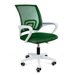 Jumi irodai szék, forgó, hálós, karfa, 54x54x95 cm, fehér és zöld kép