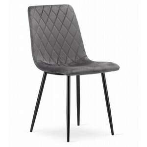 Skandináv stílusú szék, Artool, Torino, bársony, fém, szürke és f... kép