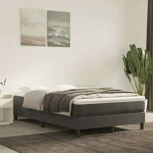 vidaXL sötétszürke bársony rugós ágy matraccal 120 x 200 cm kép