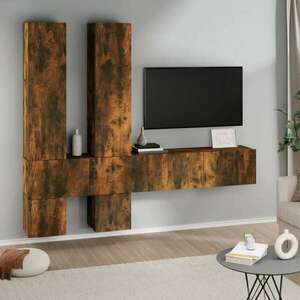vidaXL füstös tölgyszínű falra szerelhető szerelt fa TV-szekrény kép