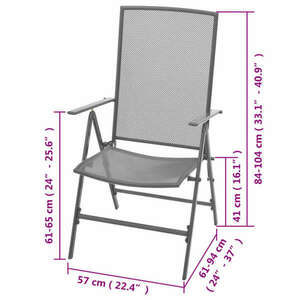 vidaXL 3 részes antracit acél bisztrószett összecsukható székekkel kép