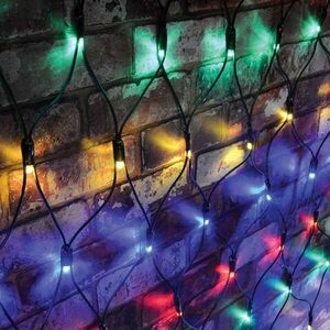 Karácsonyi 8 funkciós fényháló, 200 led, kültéri/beltéri, színes fehér kép