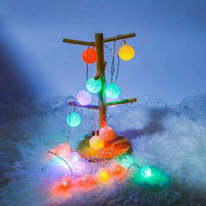 EVA Kristály labda fényfüzér, színes, 10 gömb, elemes kép