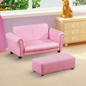 "Liza" Gyermek kanapé , fotel lábtartóval rózsaszín színben kép