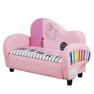 Zongorás rózsaszín kanapé gyerekeknek, gyerek dívány tárolóhellye... kép