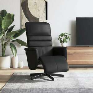 fekete műbőr dönthető fotel lábtartóval (356703) kép
