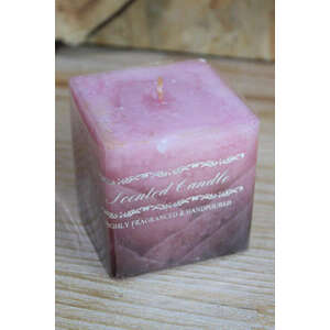 Rózsaszín kocka alakú illatgyertya 7cm kép
