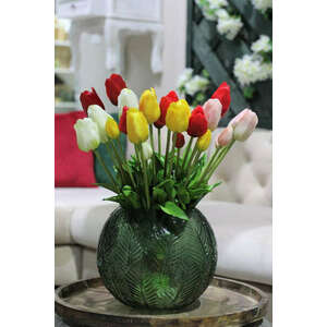 Piros mű tulipán csokor 46cm kép
