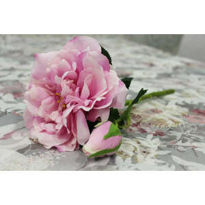 Rózsaszín mű angol rózsa bimbó 36cm kép