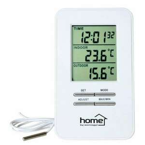 Home hc12, Vezetékes külső-belső hőmérő órával, beltéri és kültér... kép