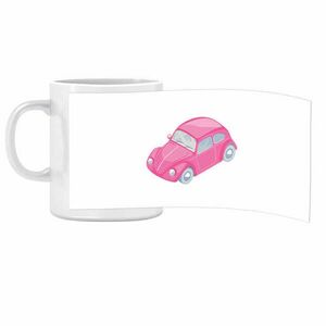 Porcelán bögre Ovis jellel Rózsaszín autó mintával kép