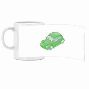 Porcelán bögre Ovis jellel Zöld autó mintával kép