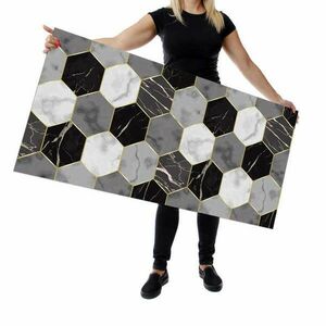 Wallplex falburkoló konyhapanel Hexagon szürke fekete kép