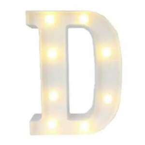 Ledes világító D betű 22cm magas elemes (Melegfehér led) kép