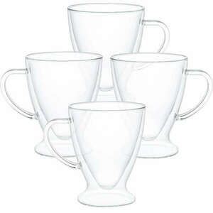 4 csésze dupla falú, Quasar & Co.®, hőálló üveg, 300 ml, átlátszó kép