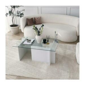Kávésasztal ESCAPE 40x105 cm fehér/átlátszó kép