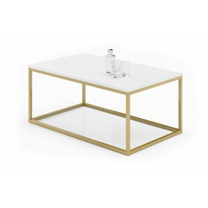 RISA dohányzóasztal, 100x43x60, arany/fehér kép