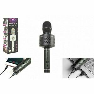 Teddies Karaoke mikrofon Bluetooth, fekete, elemekre működik, USB kábellel kép