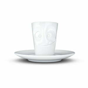 Fehér 'huncut' porcelán csésze és alátét, 80 ml - 58products kép