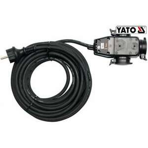 YATO Hosszabbító lengőkábel gumiszigetelt 3 dugalj 10m 3x1, 5mm2 kép
