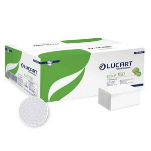 Lucart Eco 20 csomag V hajtogatott (150 lap) fehér kéztörlő kép