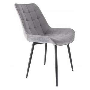 Skandináv stílusú szék, metál, bársony, szürke, 53x63x83 cm, Mist... kép
