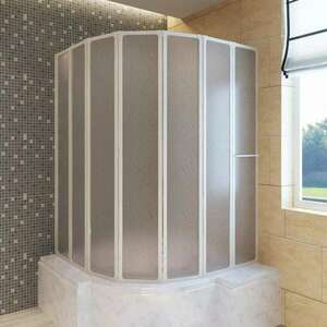 vidaXL Zuhanyzó kádparaván 140 x 168 cm 7 panelek behajtható törü... kép
