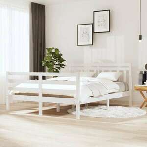 vidaXL fehér tömör fa ágykeret 140 x 190 cm kép