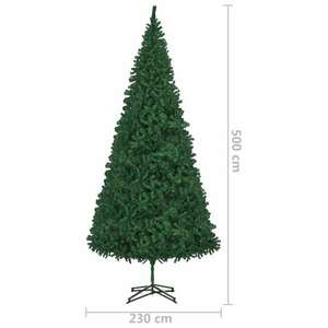 vidaXL zöld műkarácsonyfa LED-ekkel és gömbszettel 500 cm kép