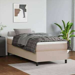 vidaXL cappuccino színű műbőr rugós ágy matraccal 80 x 200 cm kép