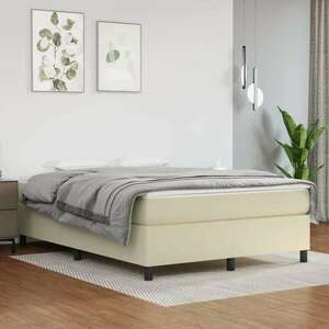 vidaXL krémszínű műbőr rugós ágy matraccal 140x190 cm kép