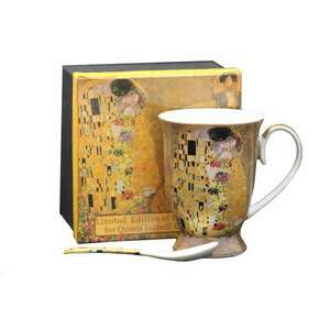 Klimt porcelán bögre kanállal - 250 ml - The Kiss kép