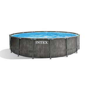 Intex Premium Frame Pool Set Prism Greywood kör medence (457 x 122 cm) kép